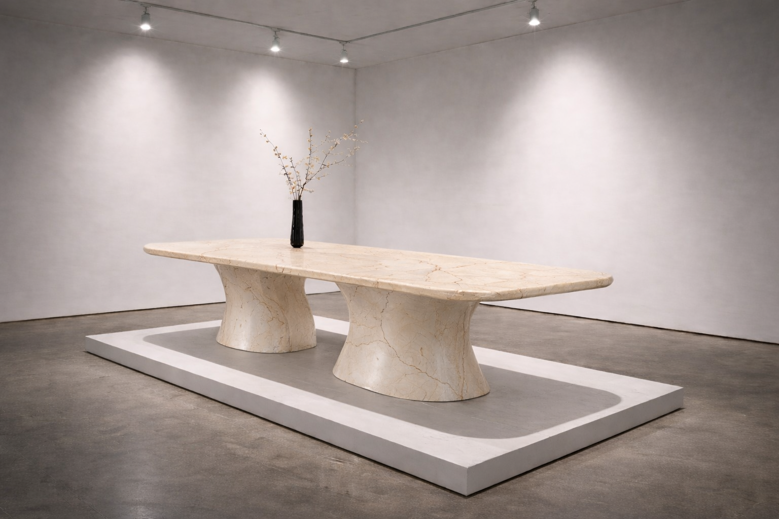 Serpentine Base Dining Table