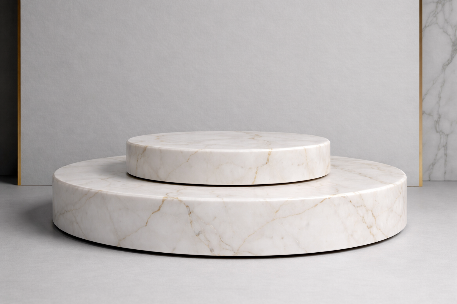 Halo Tier Marble Podium - Botticino Oro