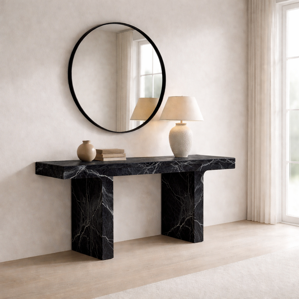 Rectilinear Stone Console