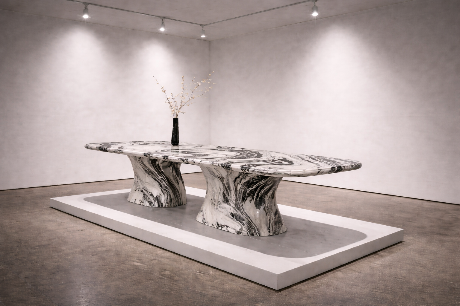 Serpentine Base Dining Table