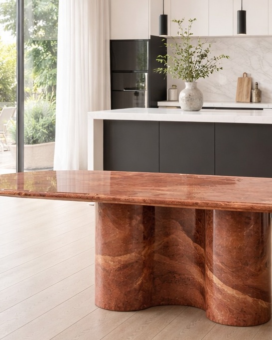 Sienna Flow Marble Table - View 4