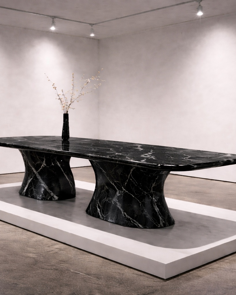Serpentine Base Dining Table - View 2