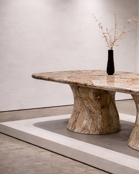 Serpentine Base Dining Table - View 3