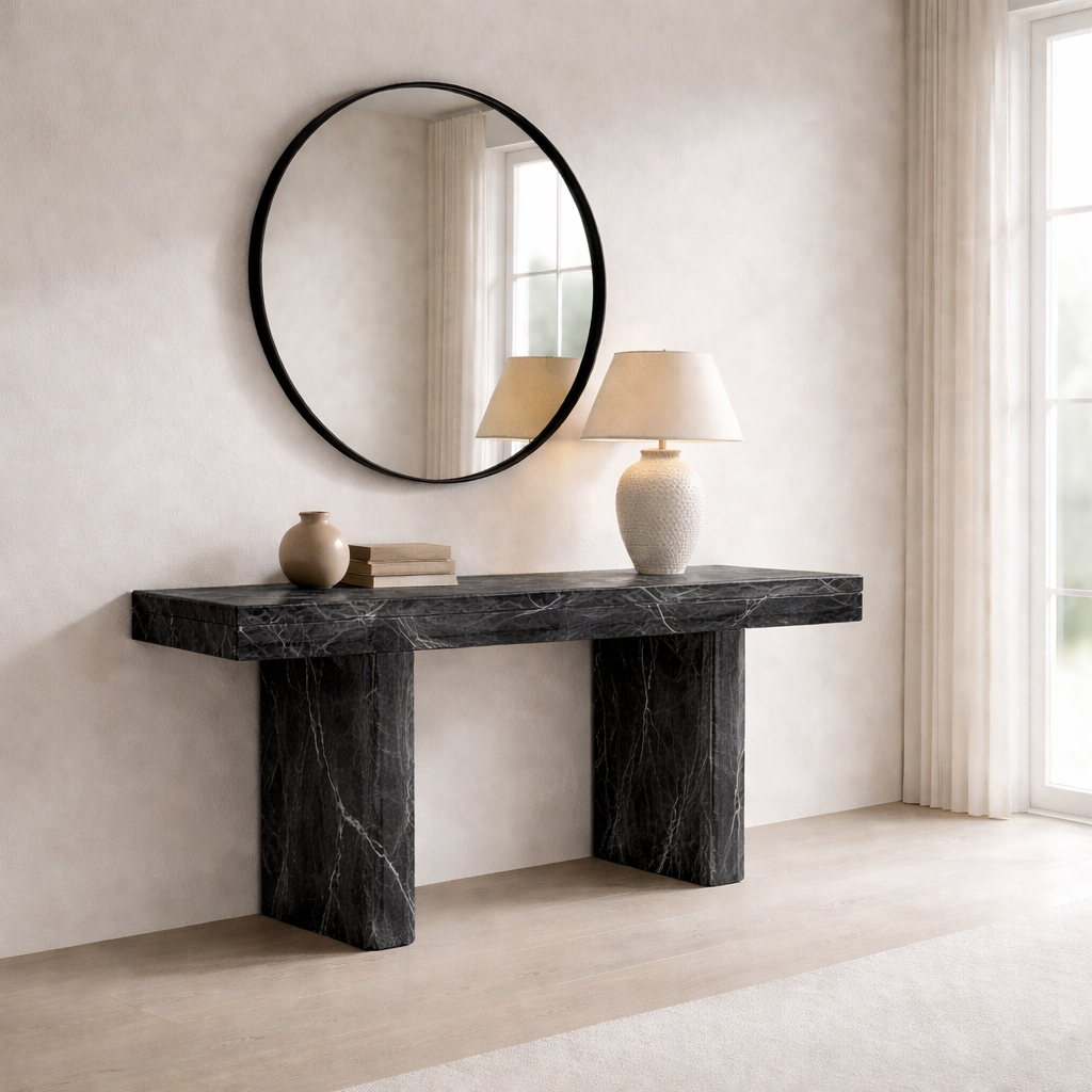 Rectilinear Stone Console