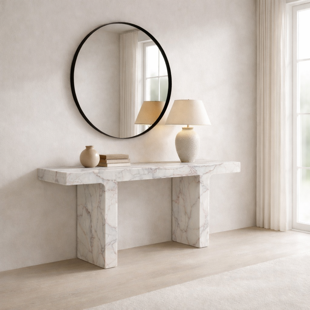 Rectilinear Stone Console