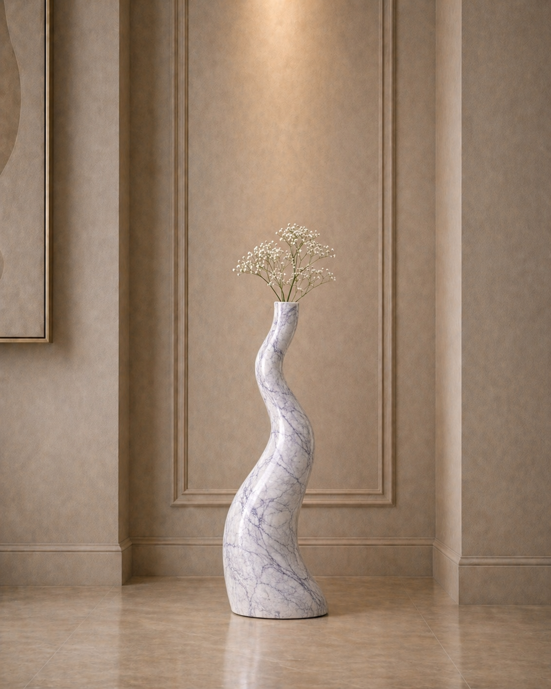 Serpentine Flow Vase - Purple Glacier Silk