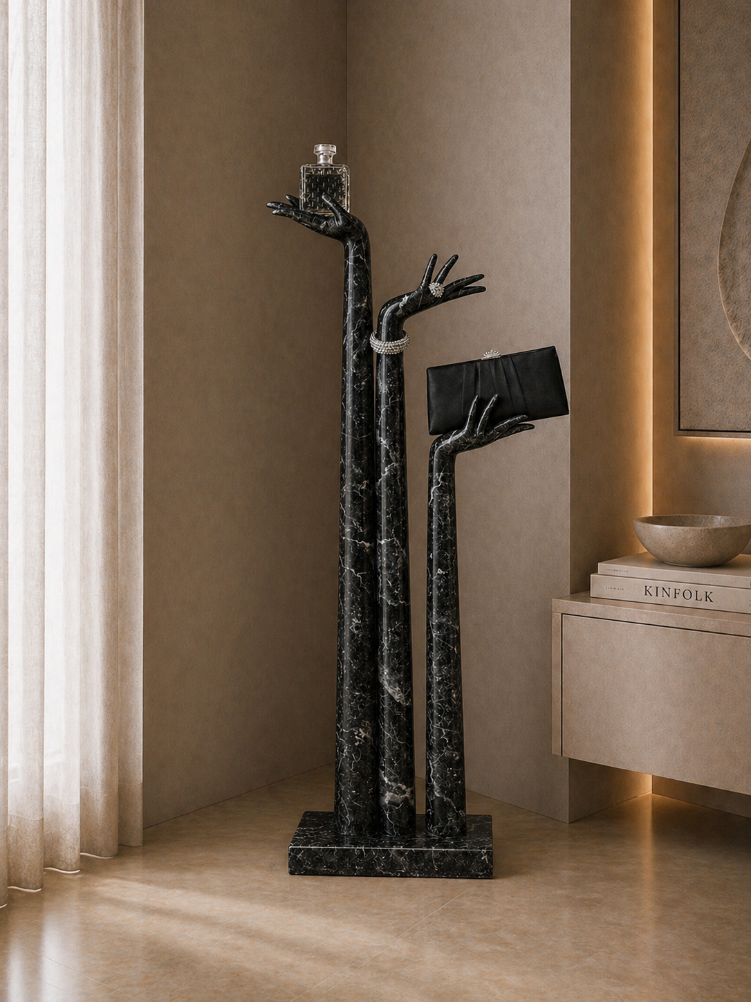 Artisan Hand Display Stand - Black valeriano