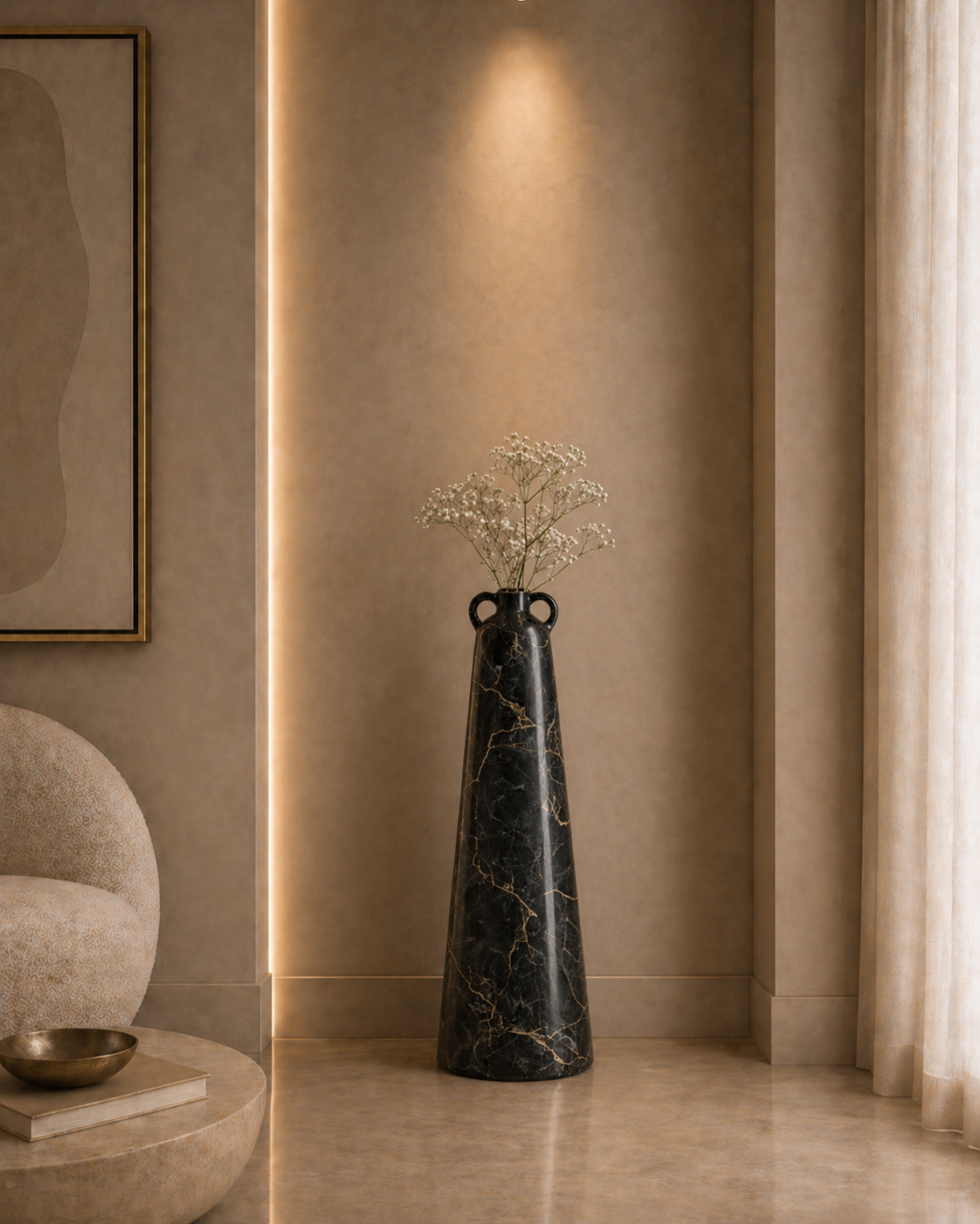 Handled Tapered Vase - Marquino Classico