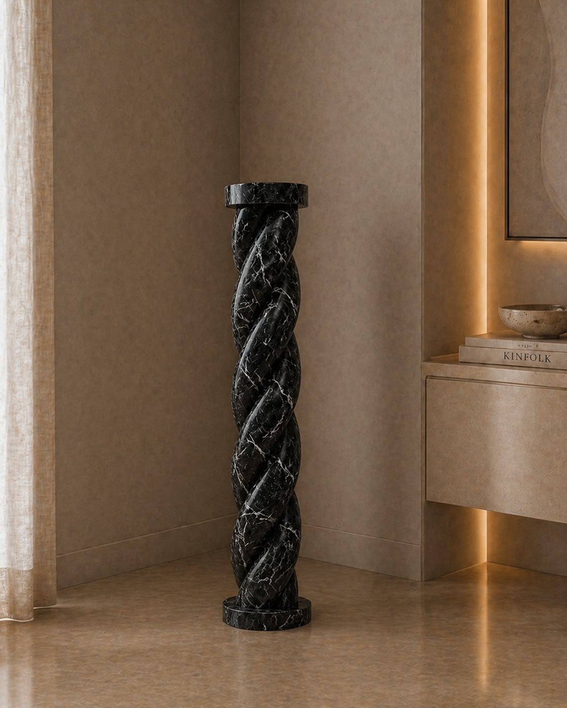 Helixa Stone Plinth - Nero Imperia