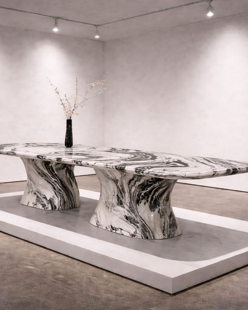 Serpentine Base Dining Table - View 2