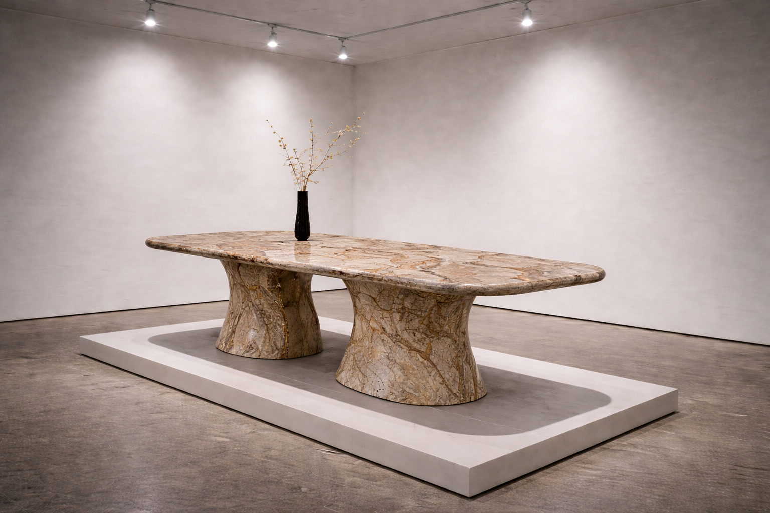 Serpentine Base Dining Table
