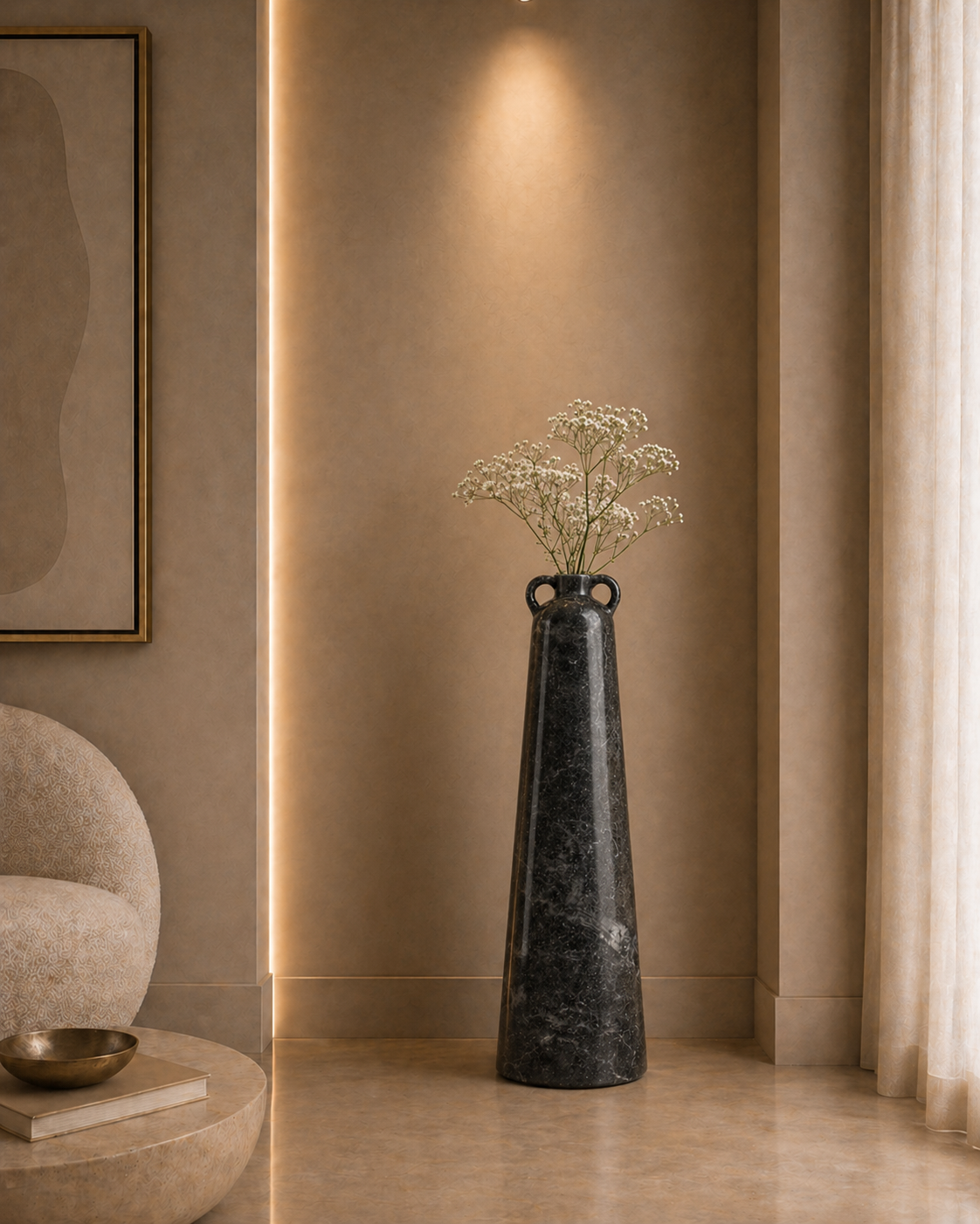 Handled Tapered Vase