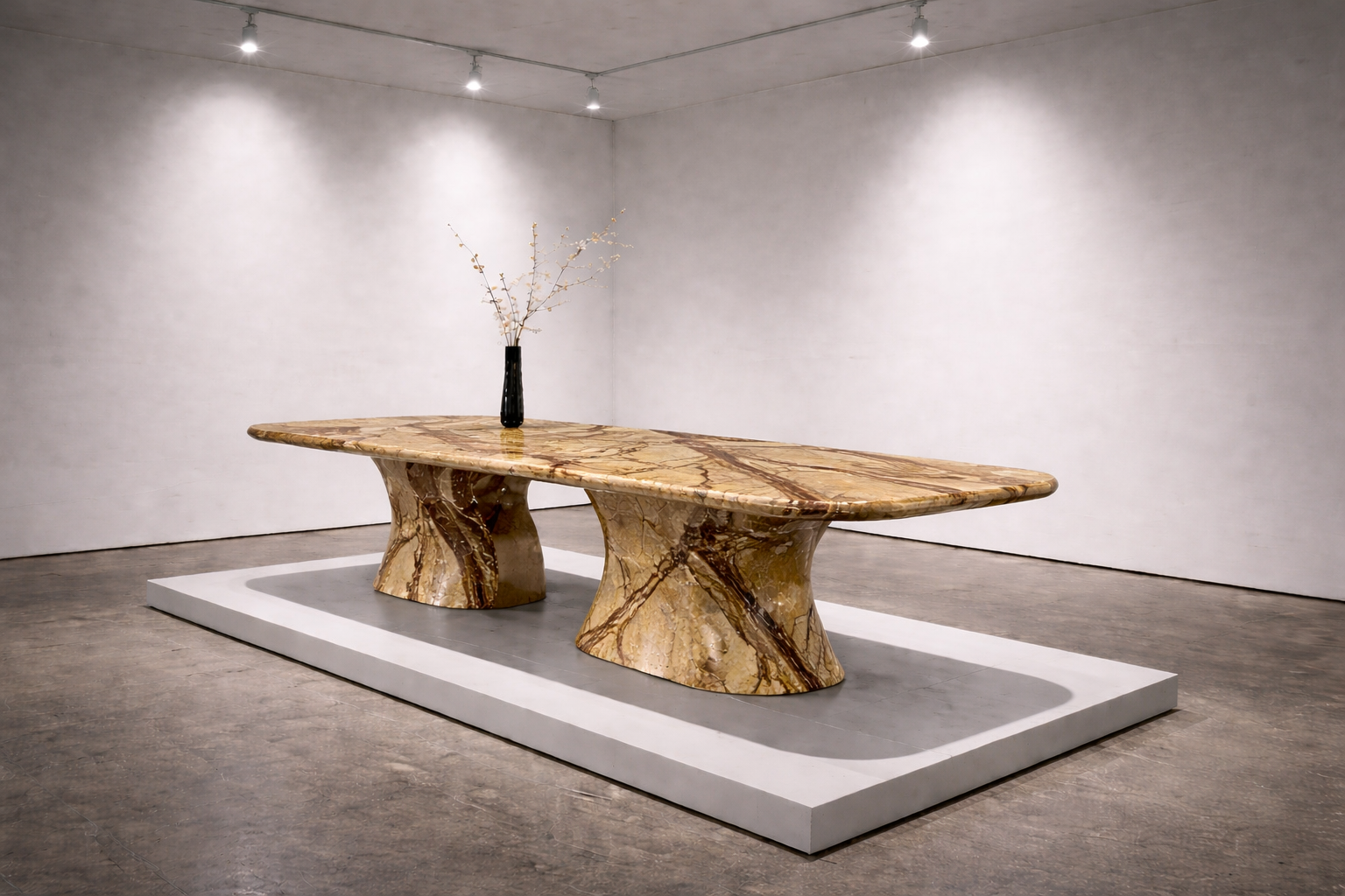 Serpentine Base Dining Table