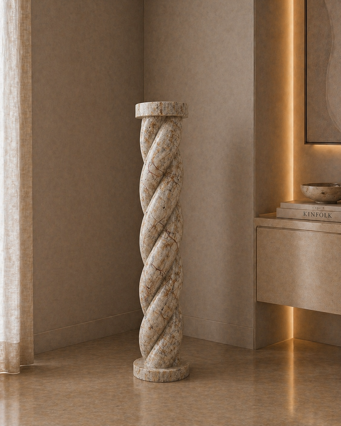 Helixa Stone Plinth - Beige brown Aurex