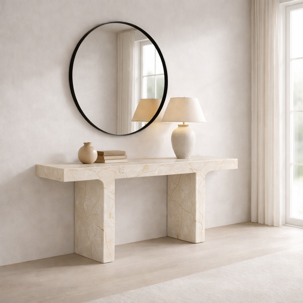 Rectilinear Stone Console