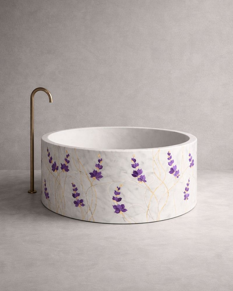 Regalia Hand-Inlaid Bath - Inlay Flora