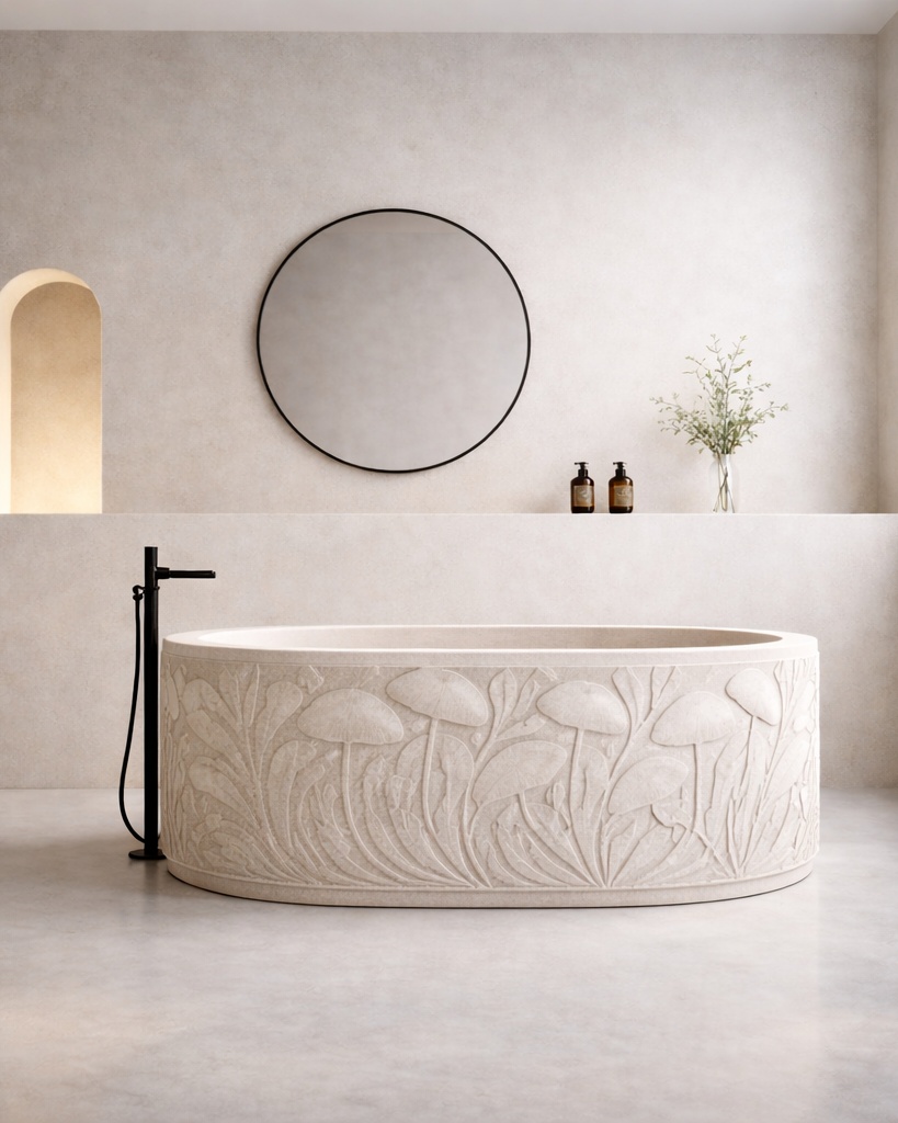 Cubensis Sculpted Bath - maple texture