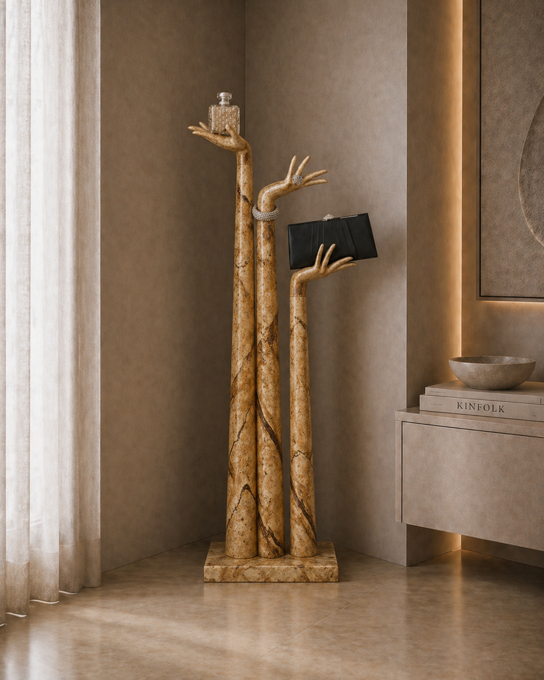 Artisan Hand Display Stand - Beige gold Aurex