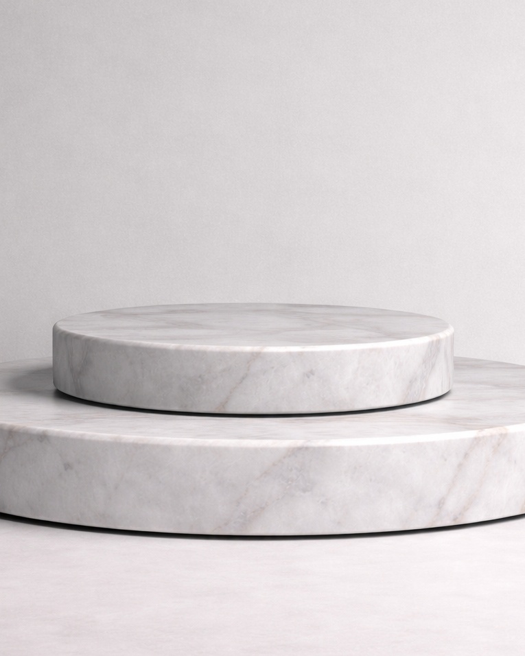Halo Tier Marble Podium - Cloud Ash