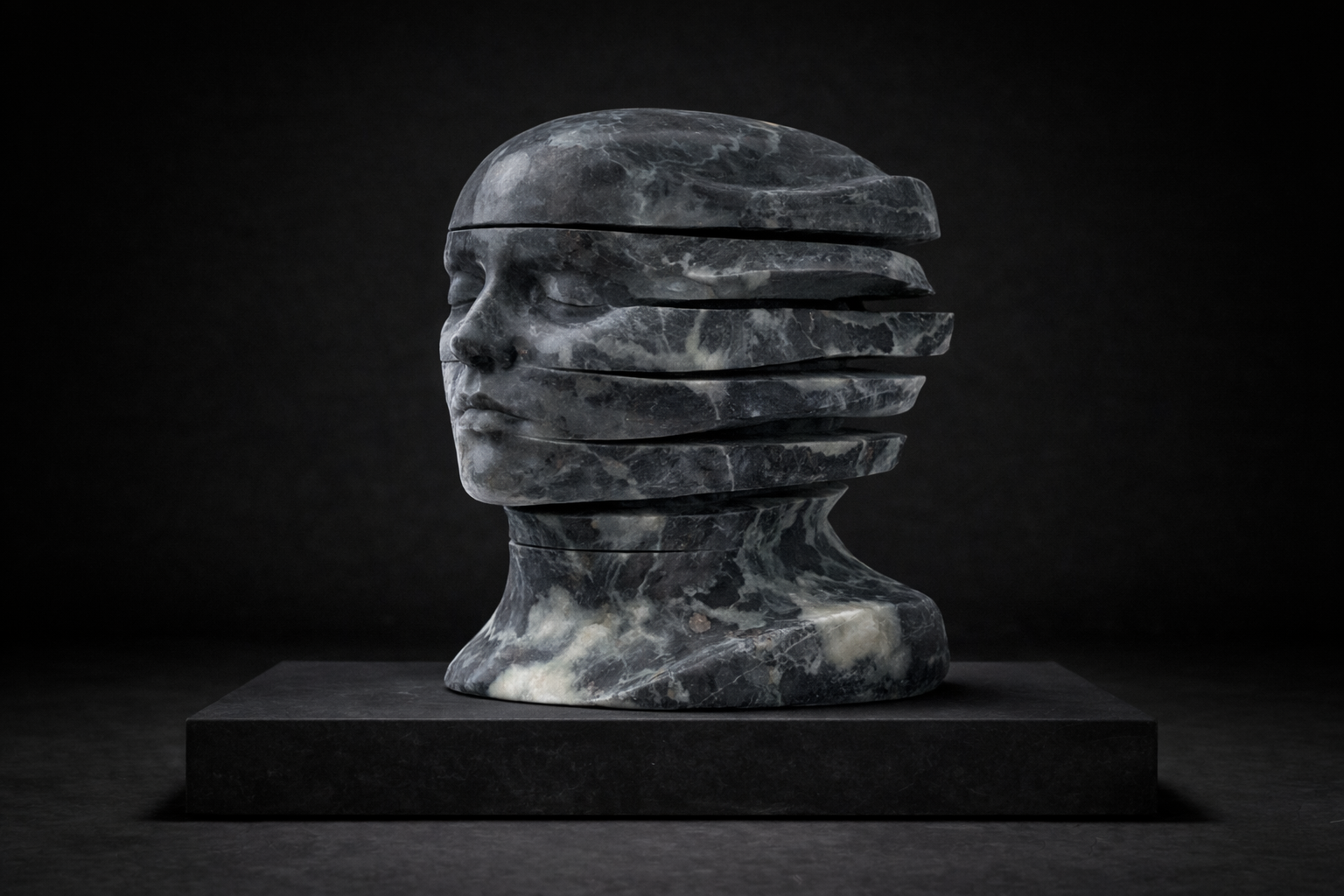 Echo of Self Sliced - Moss Ash Marble