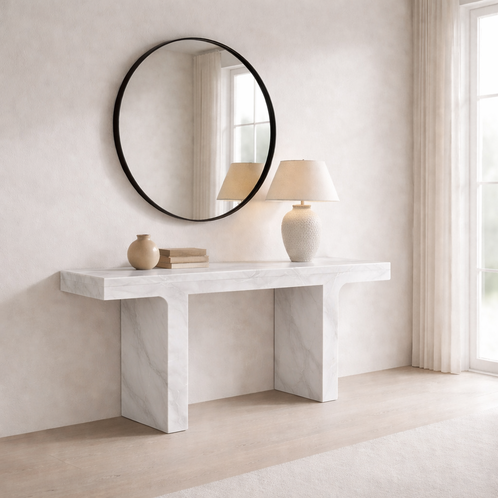 Rectilinear Stone Console