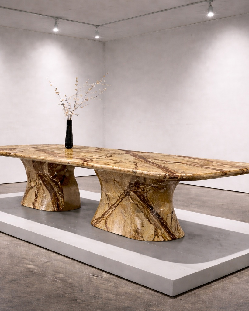 Serpentine Base Dining Table - View 2