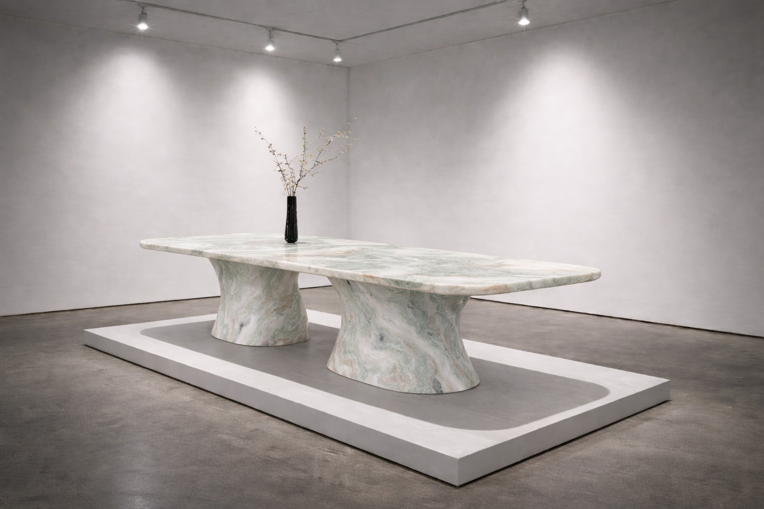Serpentine Base Dining Table