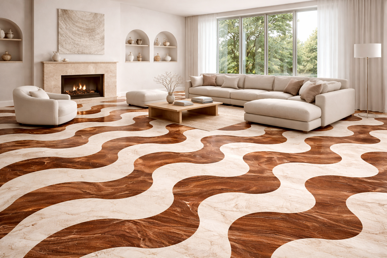 Wave Surface - Inlay Crema - Draxion Red Stone