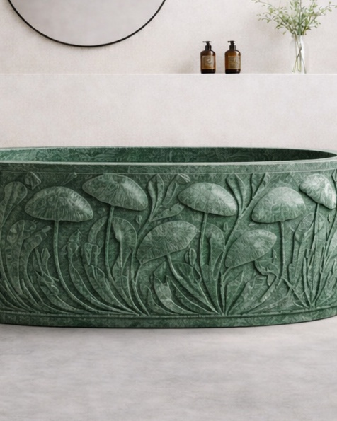 Cubensis Sculpted Bath - Imperial Green