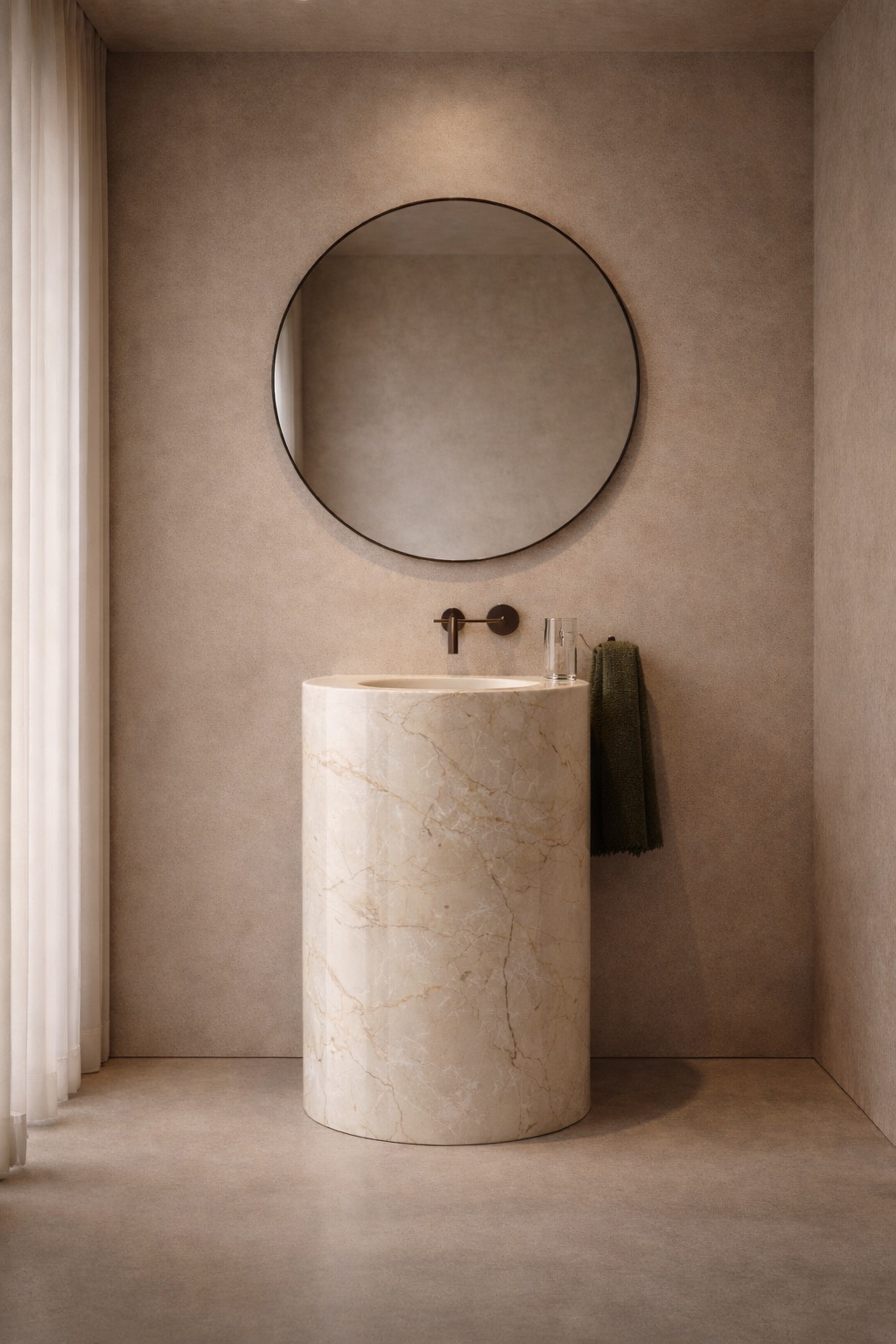 Solid Block Cylindrical Basin