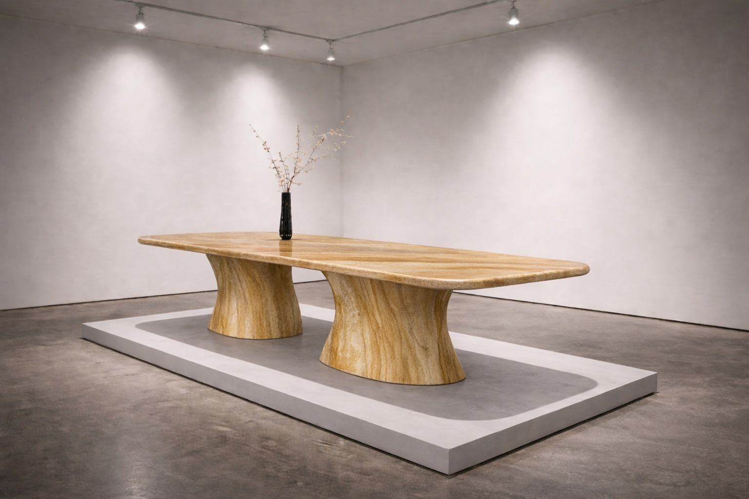 Serpentine Base Dining Table