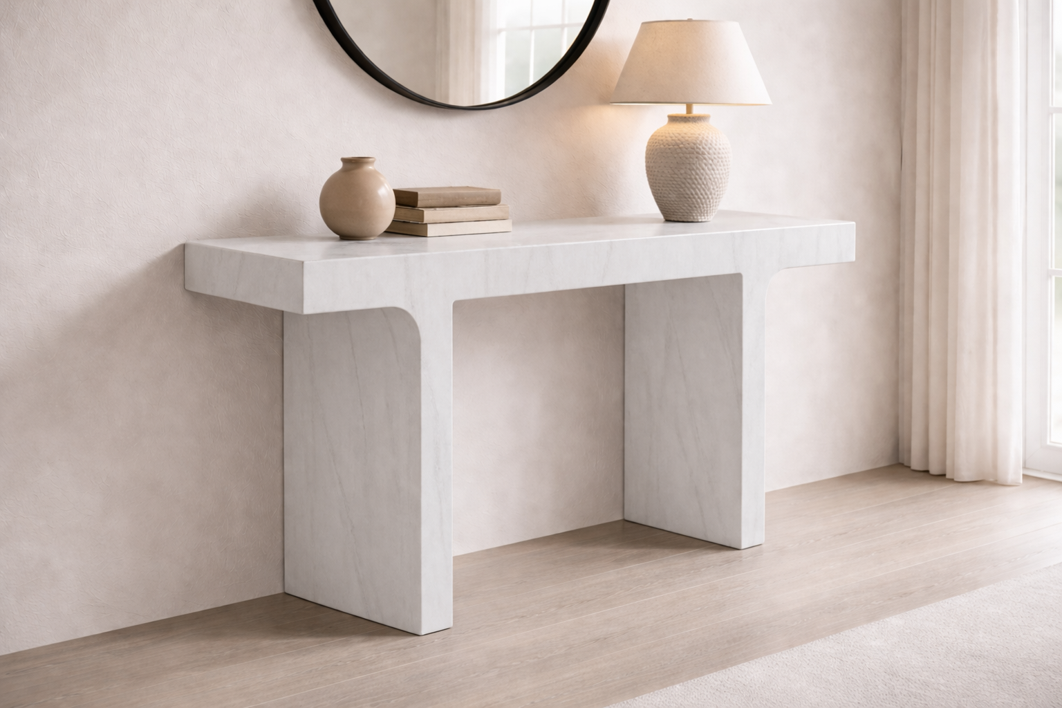 Rectilinear Stone Console - View 2