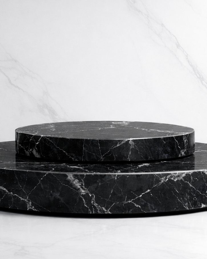 Halo Tier Marble Podium - Nero Imperia