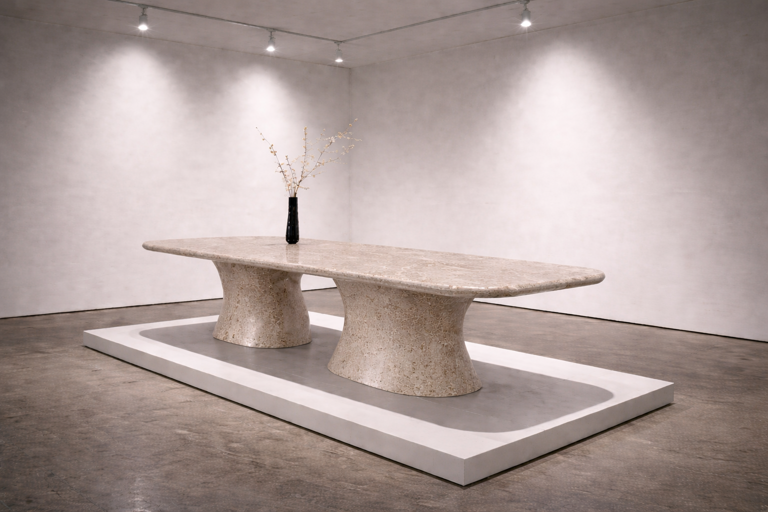 Serpentine Base Dining Table