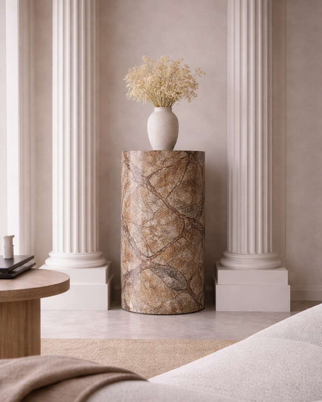 Rod Plinth - Beige brown Aurex