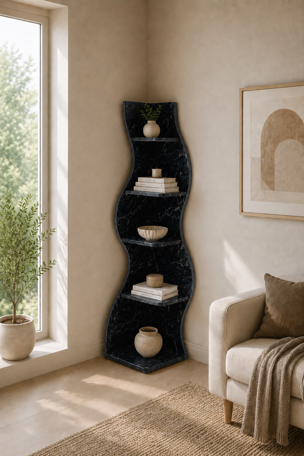 Velora Flow Shelf - Nero Imperia