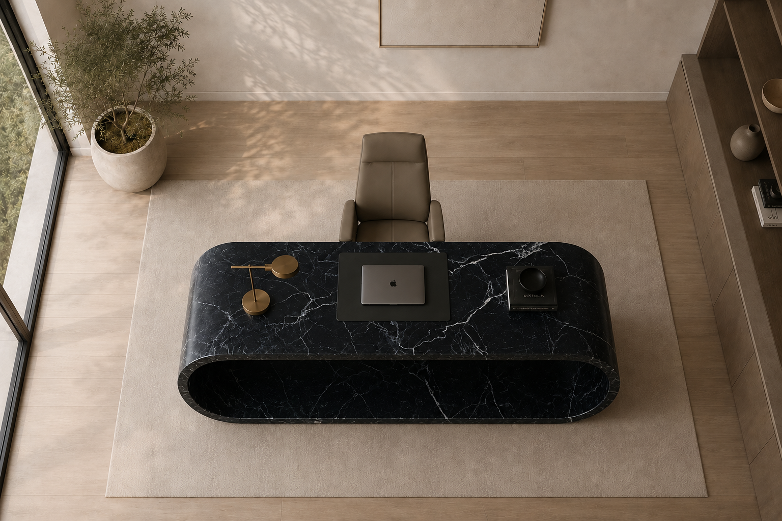 Elysian Curve Desk - Nero Imperia