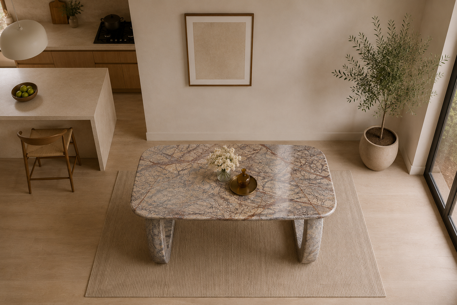 Aurelia Arch Dining Table - Beige brown Aurex