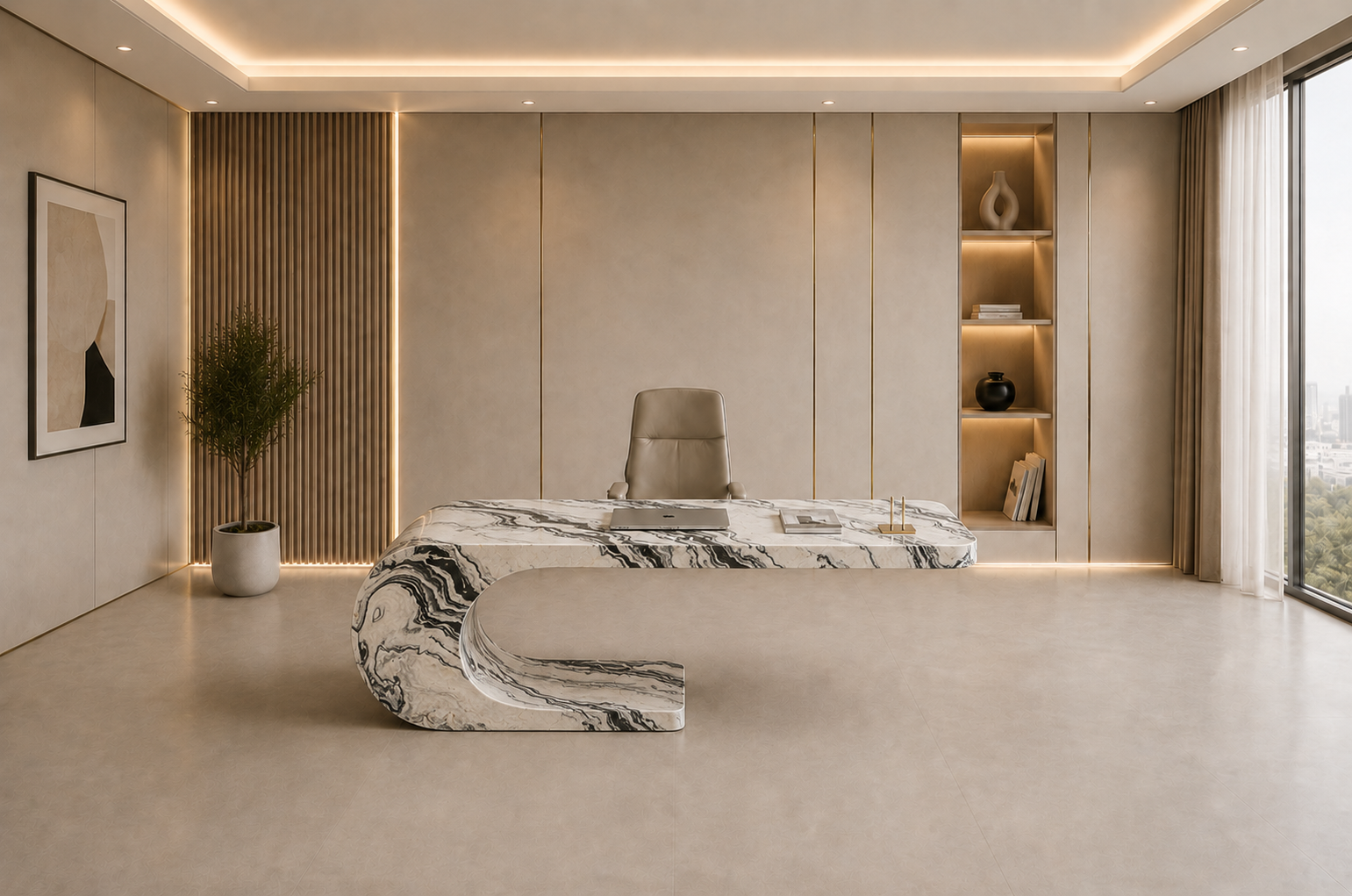 Cantilever Loop Desk