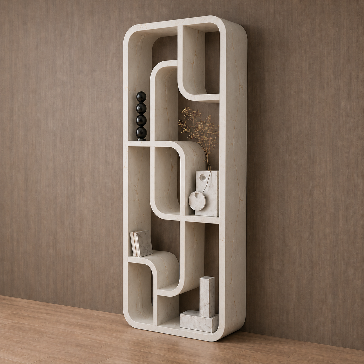 Noir Path Bookshelf - Botticino Oro