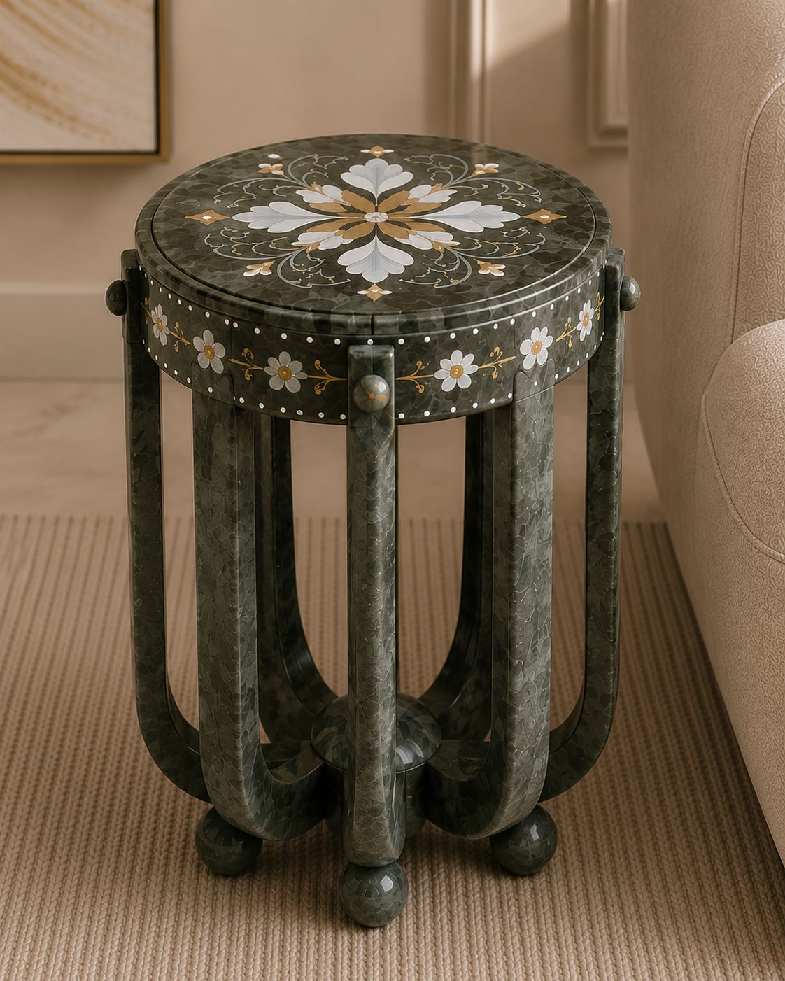 Ivory Bloom Side Table - View 3