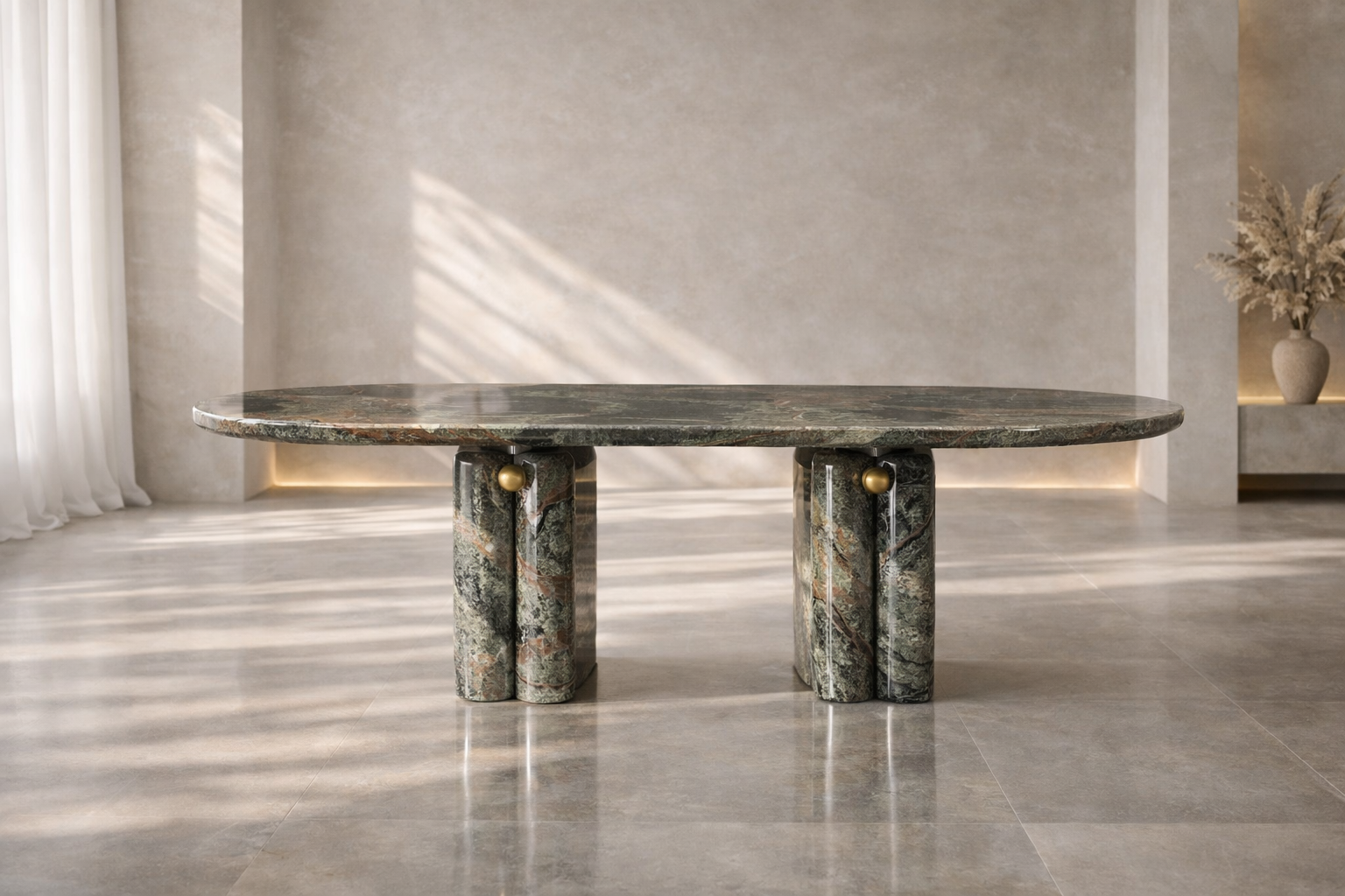 Canyon Arch Marble Table - Bidasaro green