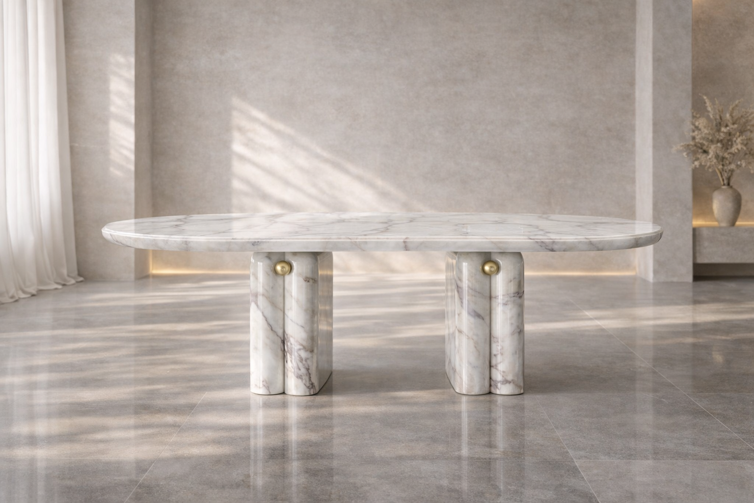 Canyon Arch Marble Table - Glacier Silk