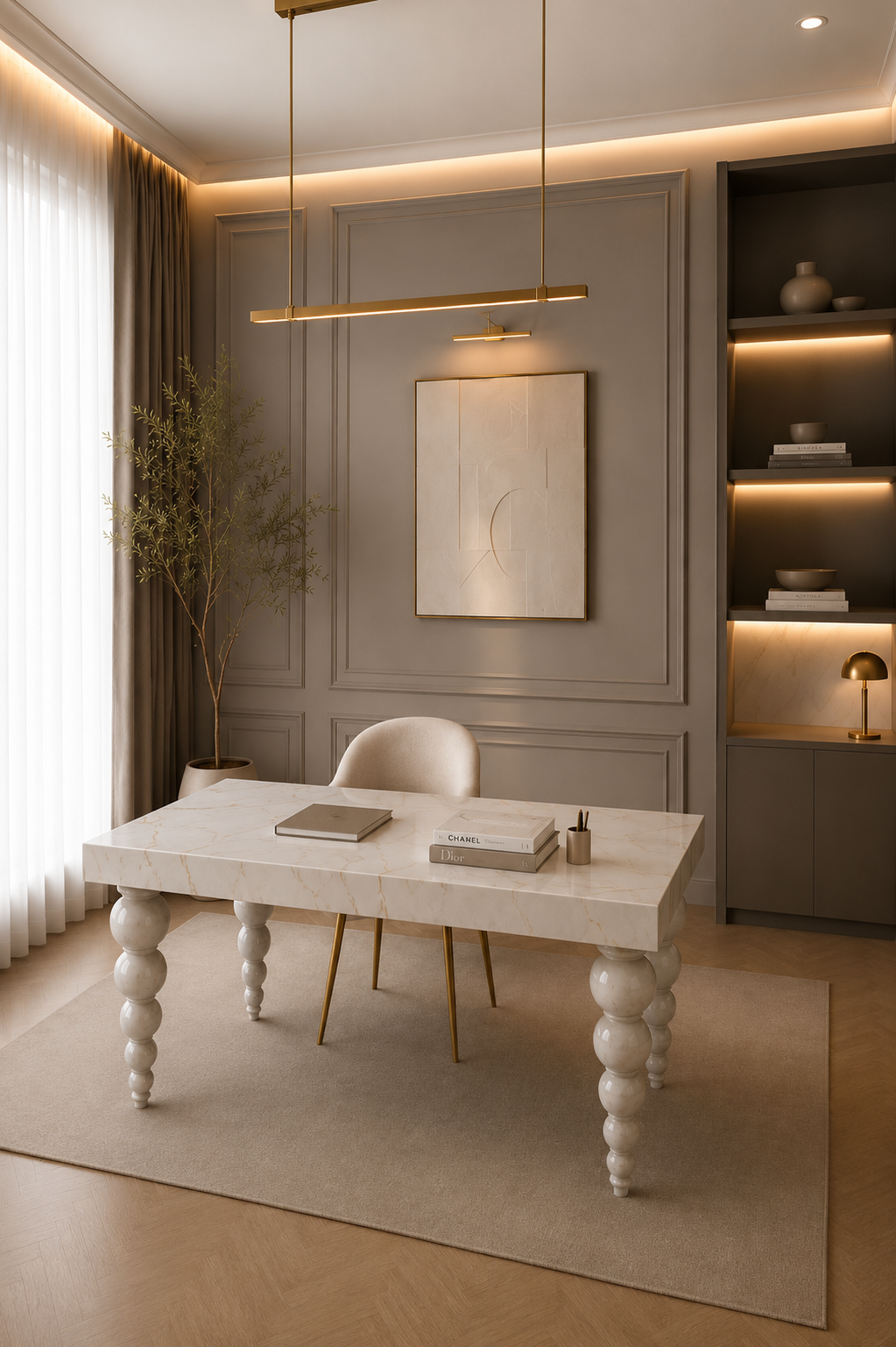 Ivory Crest Executive Desk - View 2
