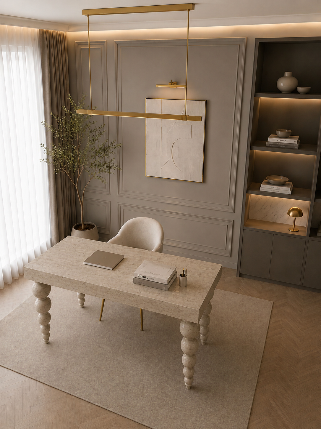 Ivory Crest Executive Desk - View 4