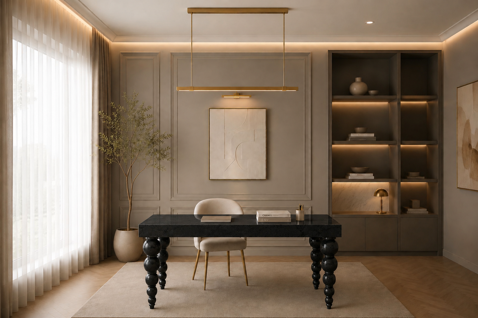 Ivory Crest Executive Desk