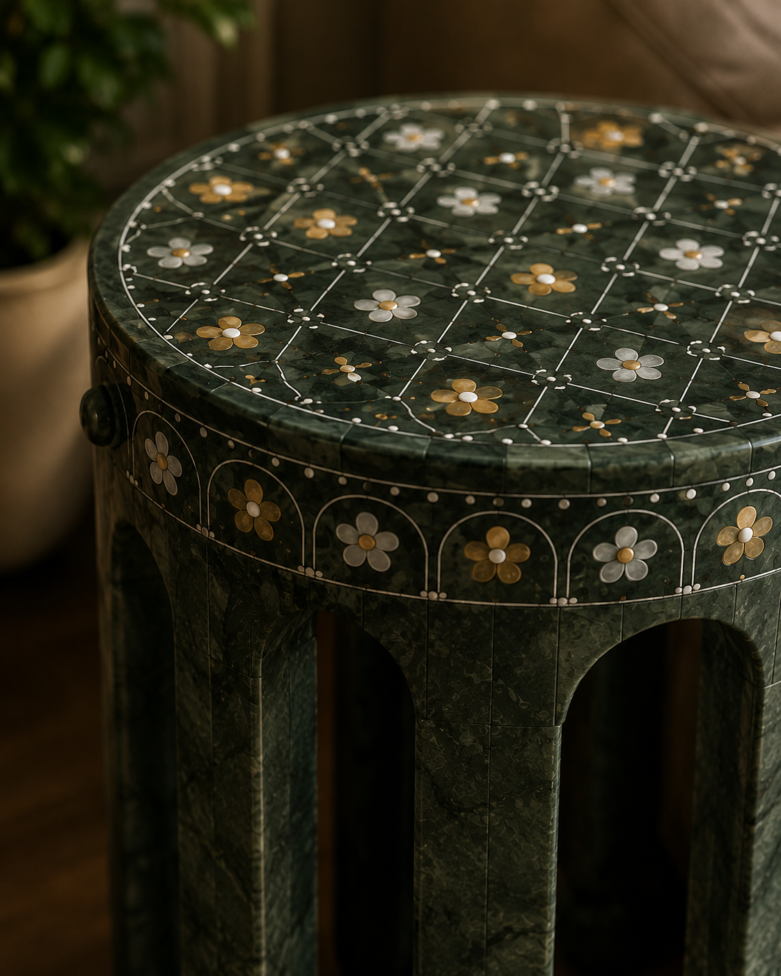 Ivory Bloom Side Table - View 3