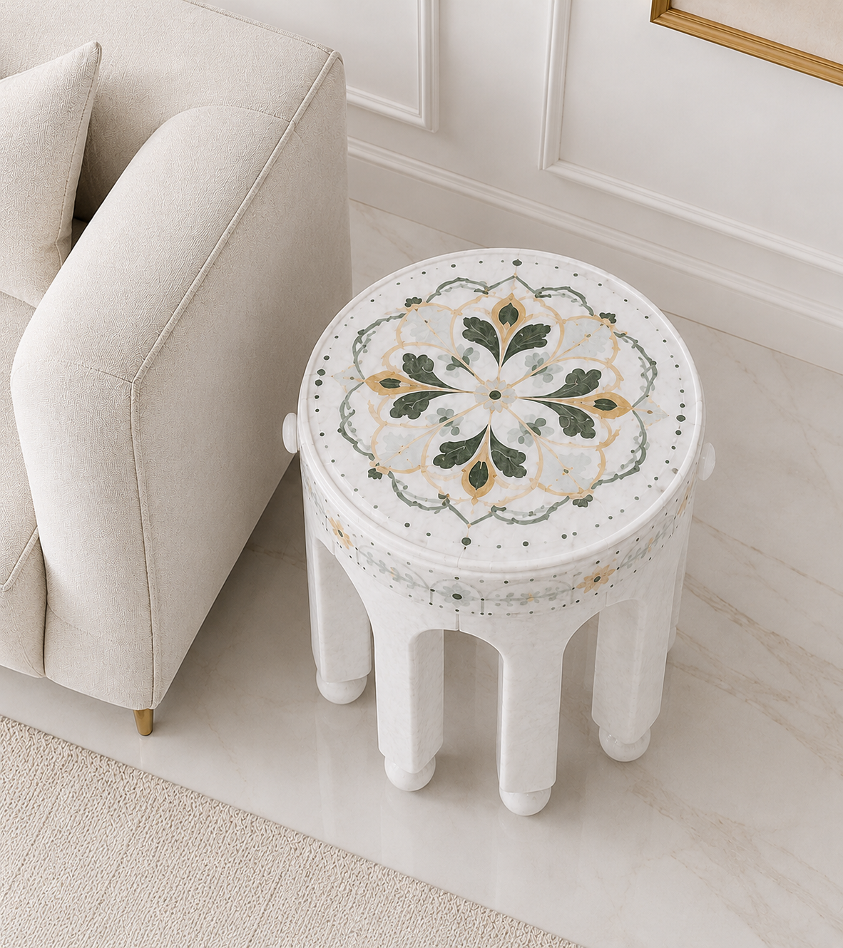 Ivory Bloom Side Table - View 2