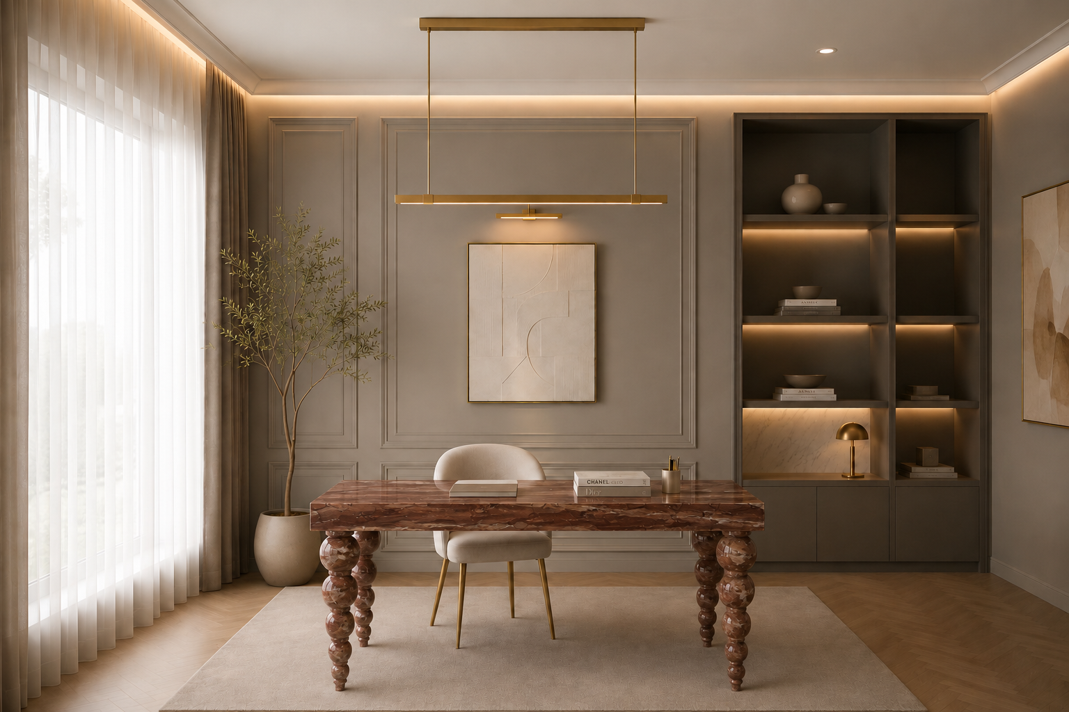 Ivory Crest Executive Desk