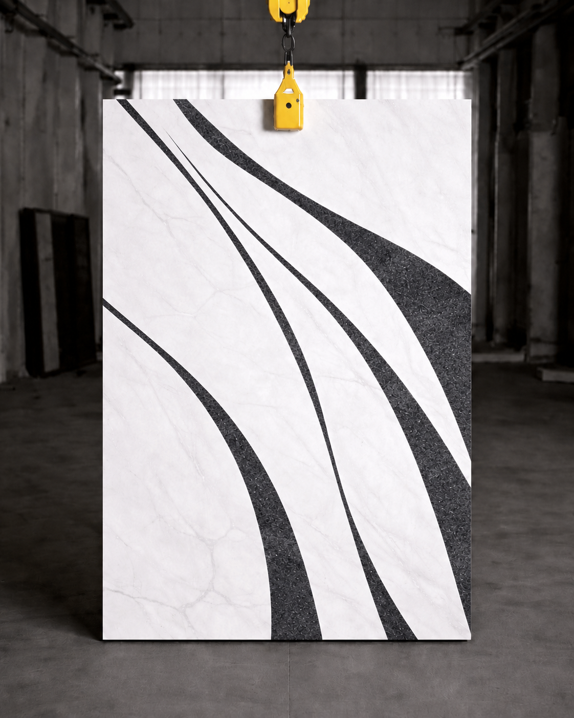 Rays Inlayed Surface - inlay glacier silk - black valerio